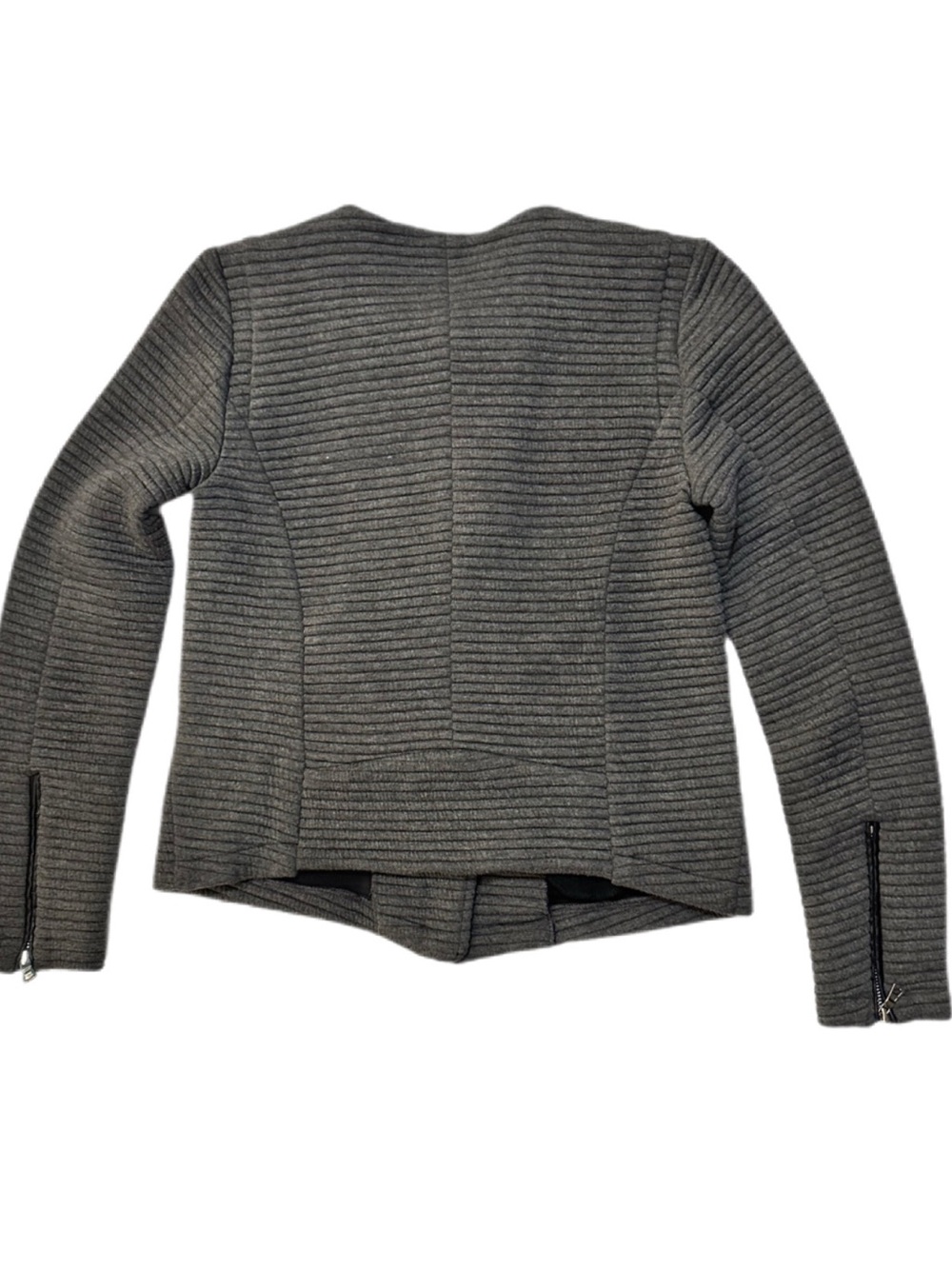 Generation Love Ribbed Knit Asymmetrical Moto Jacket Gray Size S